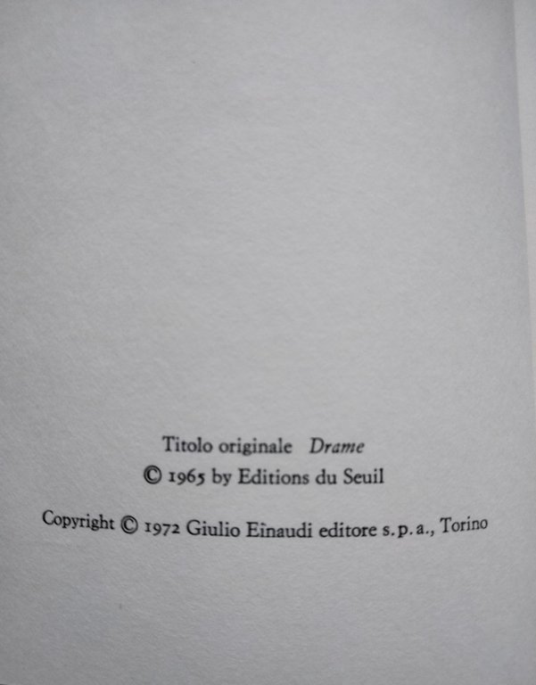 Dramma, Philippe Sollers, Einaudi, 1972