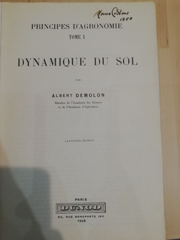 Dynamique du sol, Albert Demolon, Dunod, 1948, in francese