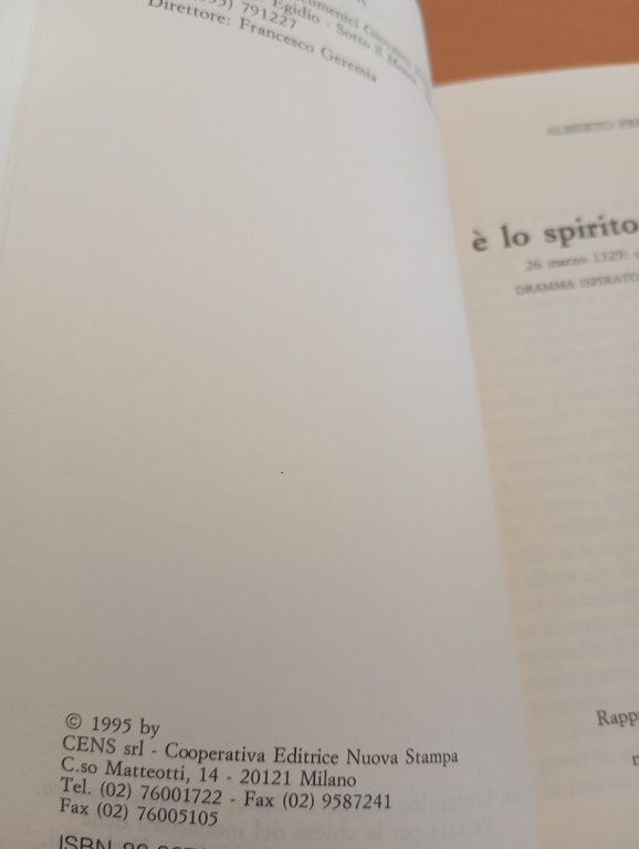 è lo spirito che soffia, Alberto Preda, Editrice CENS, 1995