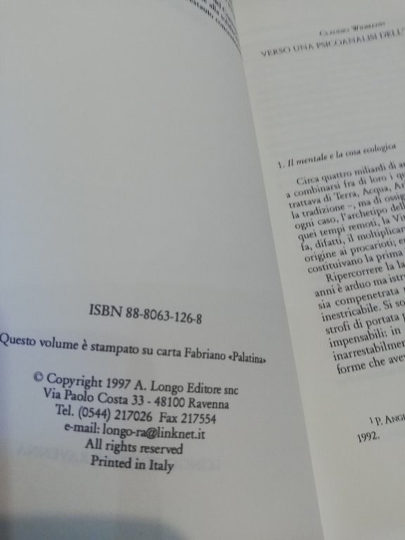 Ecologicamente. Psicologia del rapporto uomo-ambiente, Claudio Widmann 1997