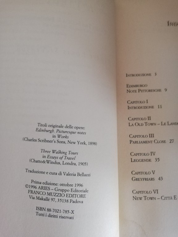 Edimburgo e tre passeggiate a piedi, Robert Louis Stevenson, 1996, …