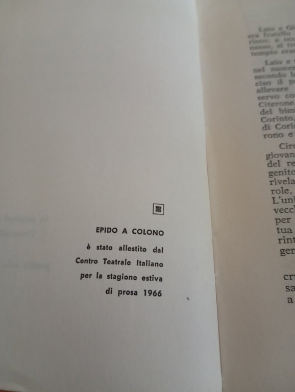 Edipo a Colono, Sofocle, centro teatrale italiano, 1966 | Immagine Gallery 19