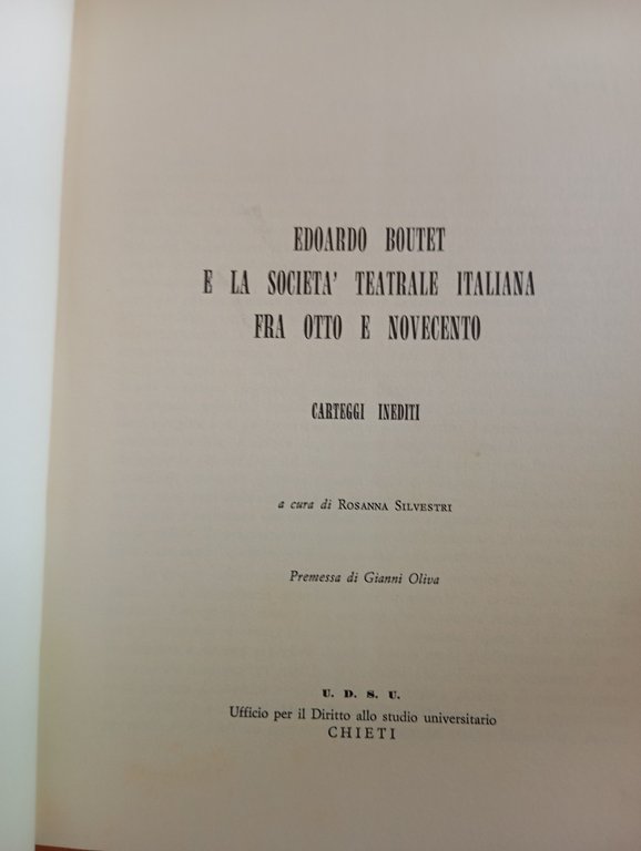 Edoardo Boutet e la società teatrale italiana tra otto e … | Immagine Gallery 8