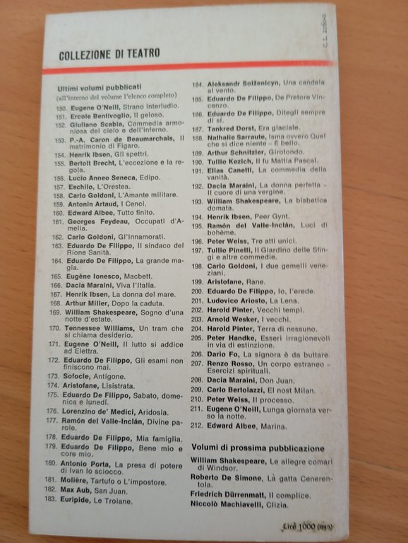 Edward Albee, Marina, Einaudi teatro, 1977