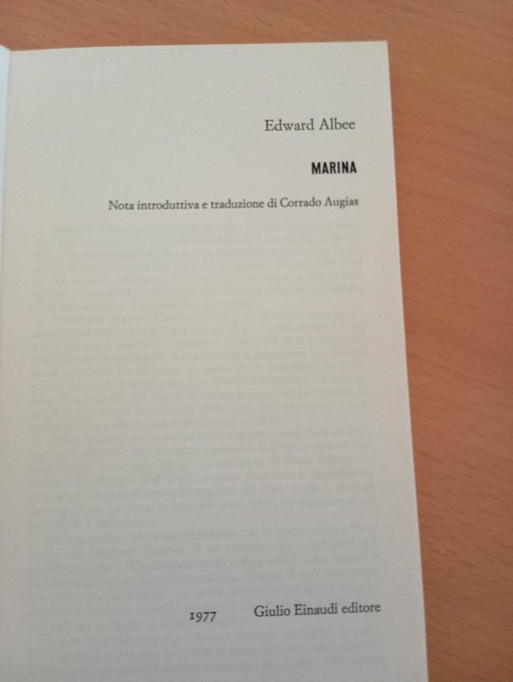 Edward Albee, Marina, Einaudi teatro, 1977