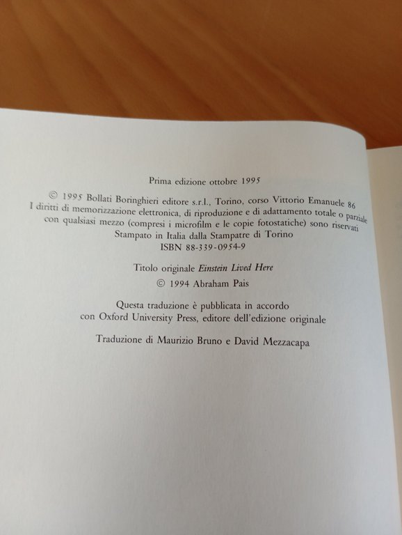 Einstein è vissuto qui, Abraham Pais, Bollati Boringhieri, 1995