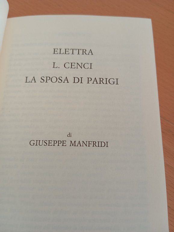 Elettra, L. Cenci, La sposa di Parigi, Giuseppe Manfridi, Ricordi, …