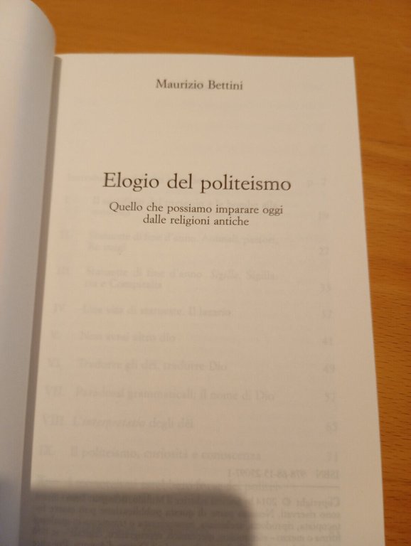 Elogio del politeismo, Maurizio Bettini, Il Mulino, 2014