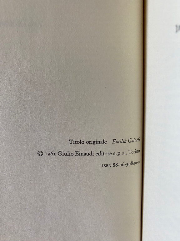 Emilia Galotti, Gotthold Ephraim Lessing, Einaudi, 2004