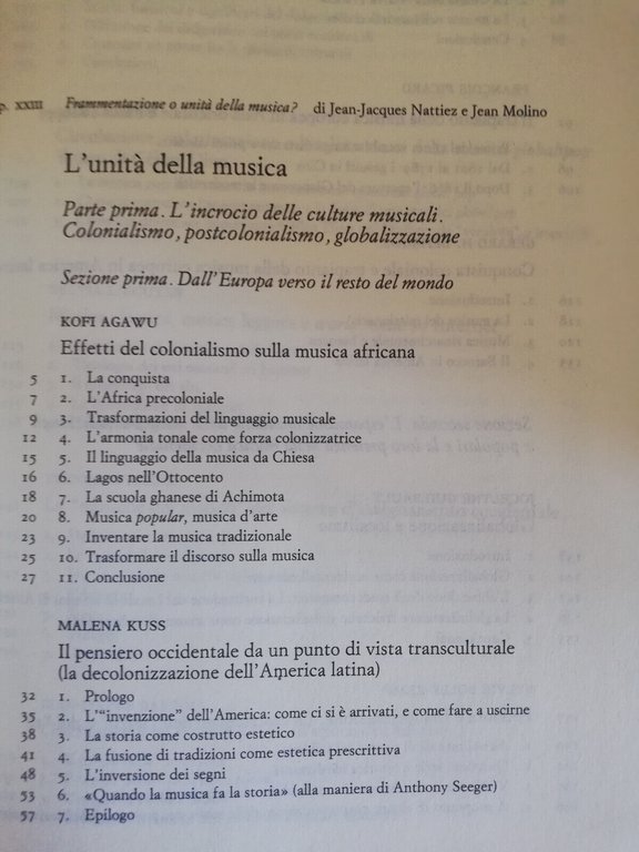 Enciclopedia della musica Einaudi, Volume 5, l'unità della musica, Nattiez …