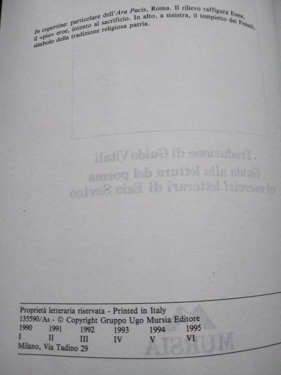 Eneide, Virgilio, Guido Vitali, Guida alla lettura, Mursia, 1995