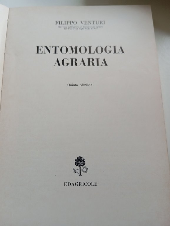 Entomologia agraria, Filippo Venturi, Edagricole, 1982