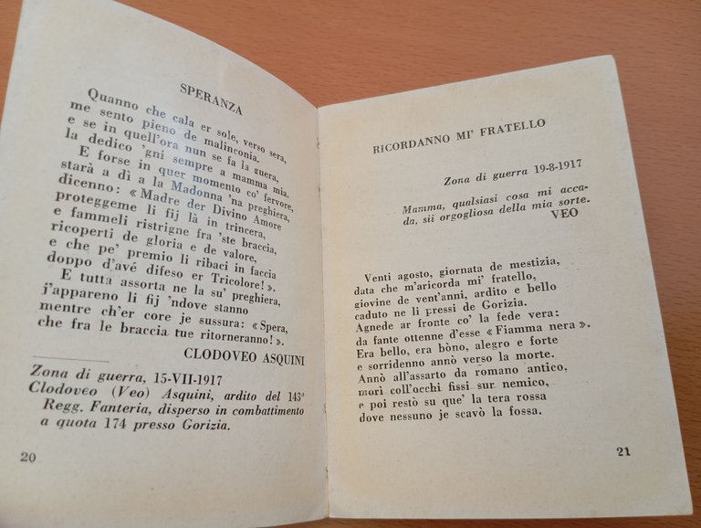 Er poema de la strada, Umberto Asquini, 1961