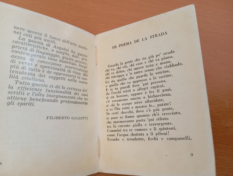 Er poema de la strada, Umberto Asquini, 1961