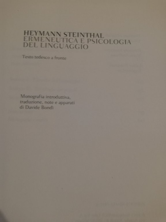 Ermeneutica e psicologia del linguaggio, Heymann Steinthal, 2013, Bompiani