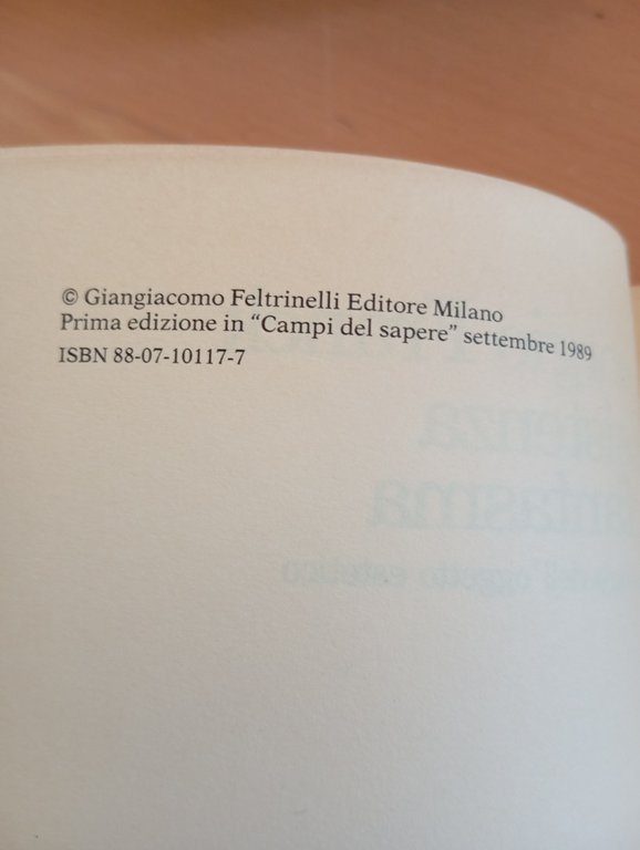 Esistenza e fantasma, Giorgio Franck, Feltrinelli, 1989