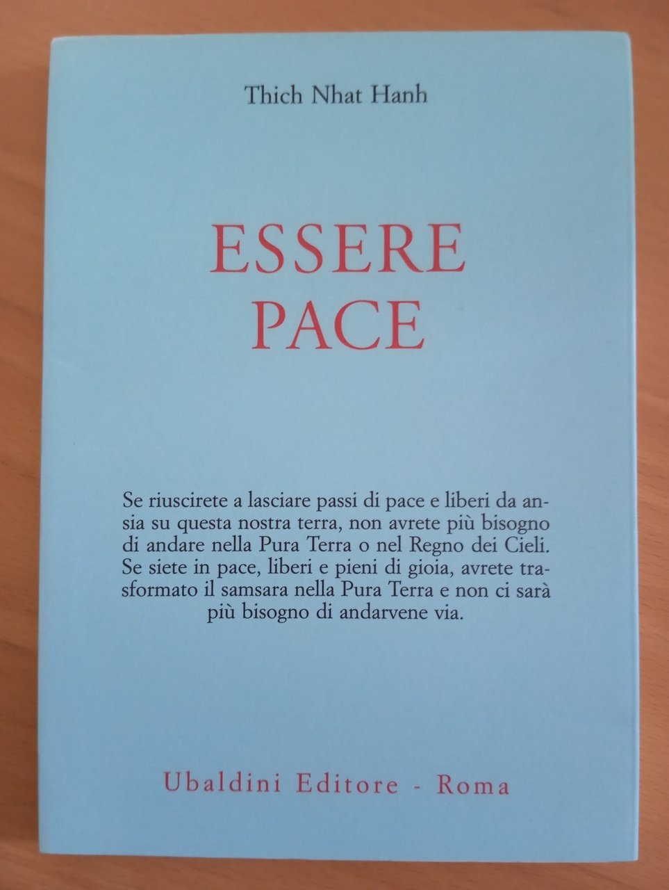 Essere pace, Thich Nhat Hanh, Ubaldini, 1989