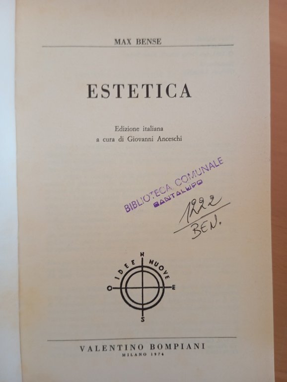 Estetica, Max Bense, Bompiani, 1974 | Immagine Gallery 7