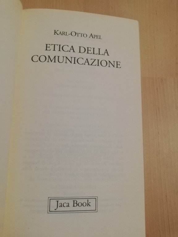 Etica della comunicazione, Karl Otto Apel, 1992, Jaca book, Fuori …