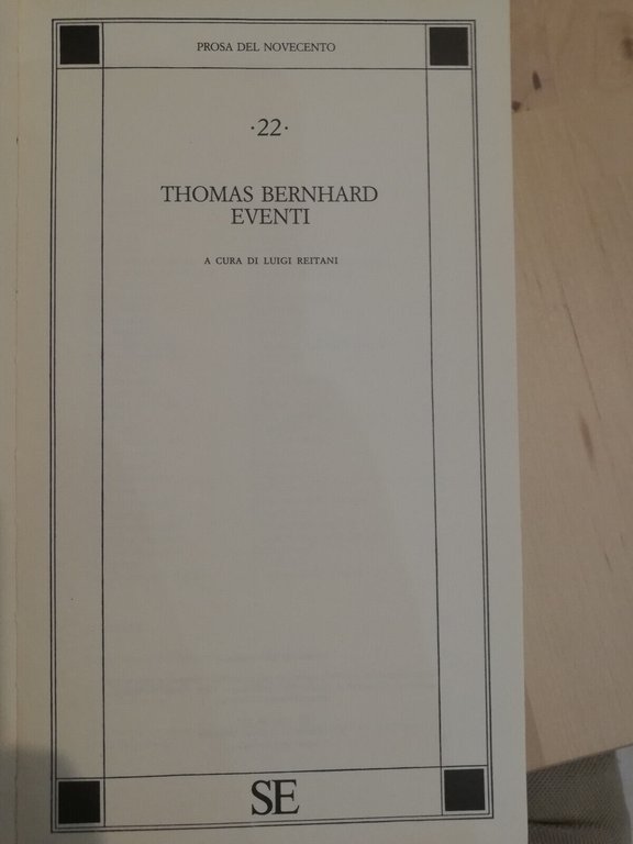 Eventi, Thomas Bernhard, SE, 1989