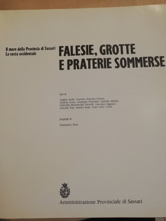 Falesie, grotte e praterie sommerse. Sassari, 1991, Amilcare Pizzi editore