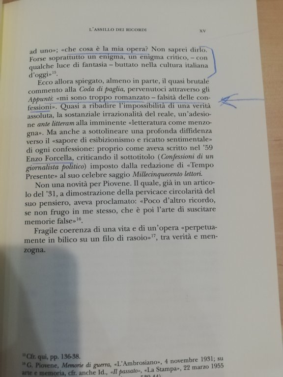 Falsità delle confessioni Quasi un'autobiografia Guido Piovene, Nino Aragno 2015