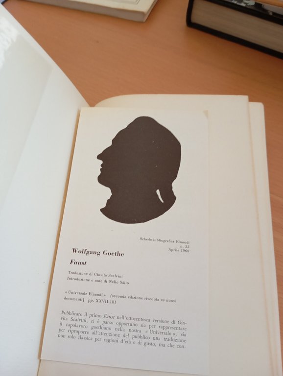 Faust, Wofgang Goethe, Einaudi, 1960