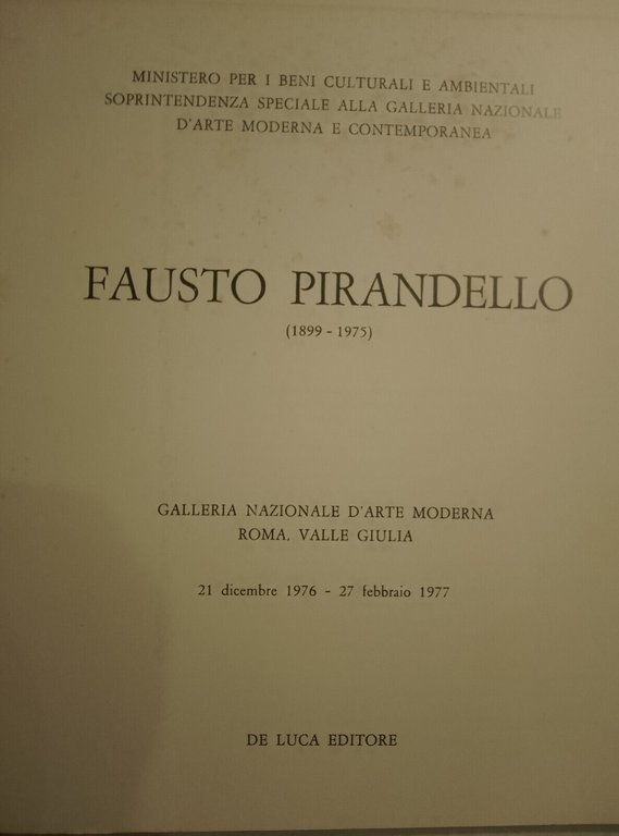 Fausto Pirandello, Da Luca Editore, 1976