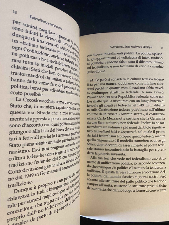 Federalismo e secessione, Gianfranco Miglio Augusto Barbera, Prima edizione 1997