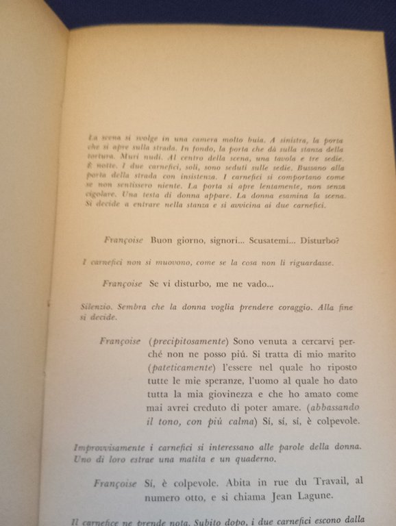 Fernando Arrabal, I due carnefici, Picnic, Orazione, Lerici, 1963