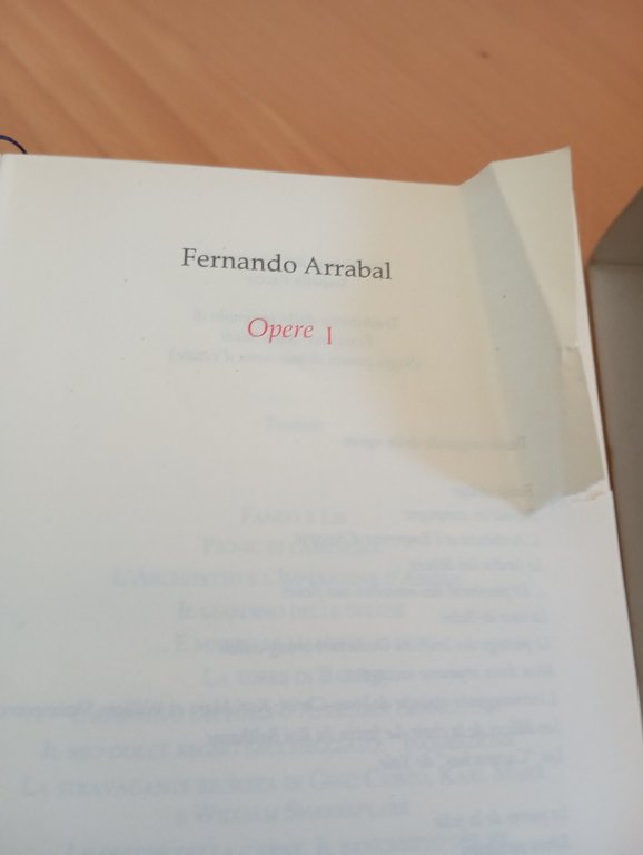Fernando Arrabal, Opere I, Spirali, 1992