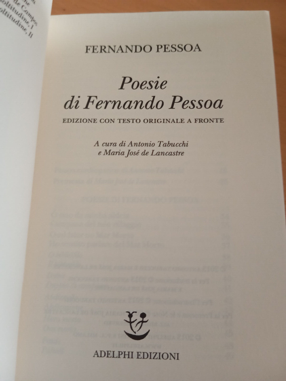 Fernando Pessoa, Poesie di Fernando Pessoa, Adelphi, 2013