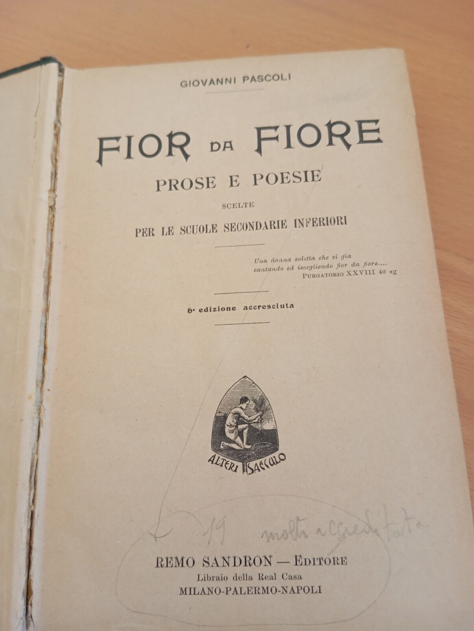 Fior da fiore prose e poesie, Giovanni Pascoli, Remo Sandron