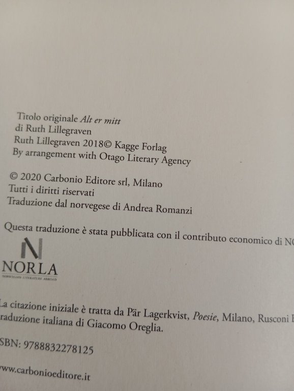 Fiordo Profondo, Ruth Lillegraven, Carbonio Editore, 2020