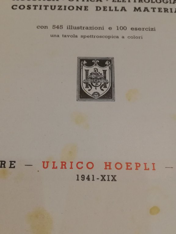 Fisica, volume secondo, Gaetano Castelfranchi, Hoepli, 1941