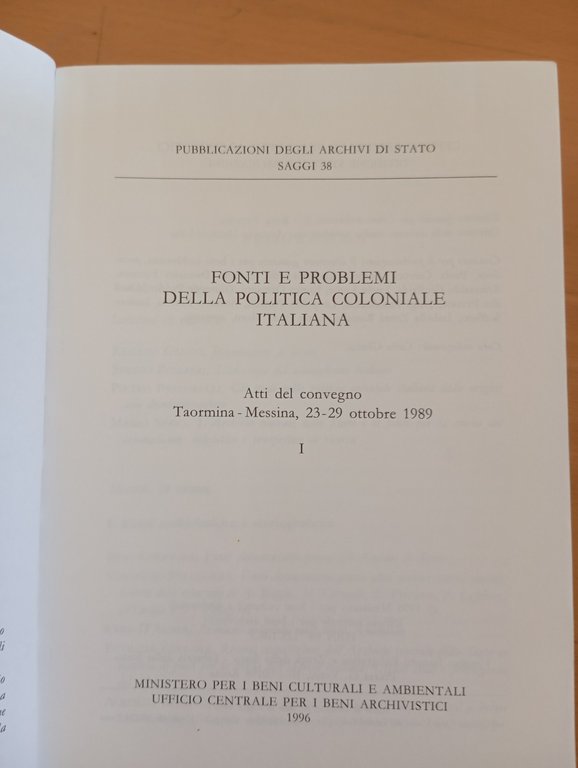 Fonti e problemi della politica coloniale italiana, due volumi, 1996 | Immagine Gallery 4