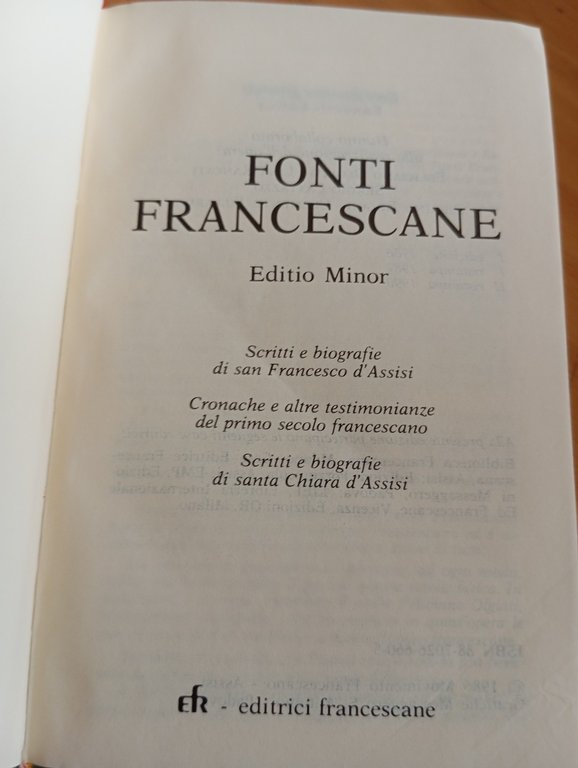 Fonti francescane, Edition minor, Edizioni francescane, 1990