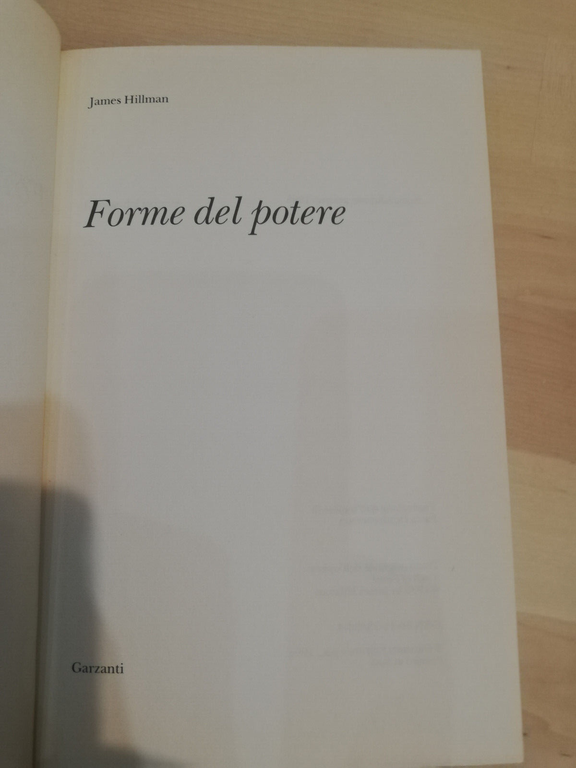 Forme del potere, James Hillman, Garzanti, 1996