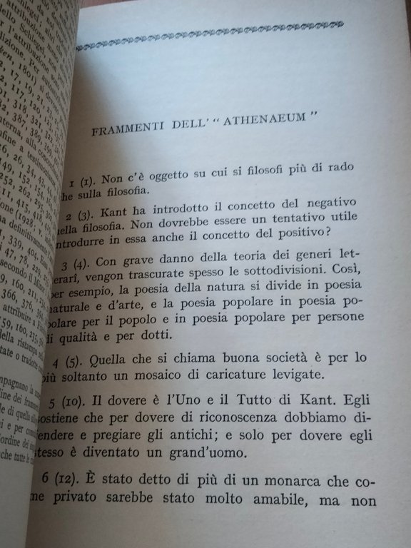 Frammenti critici e scritti di estetica, F. Schlegel, Sansoni, 1967 | Immagine Gallery 6