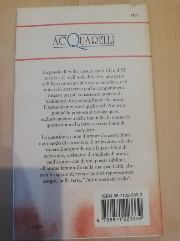 Frammenti. La donna, l'amore, la poesia, Saffo, Dementra, 1993