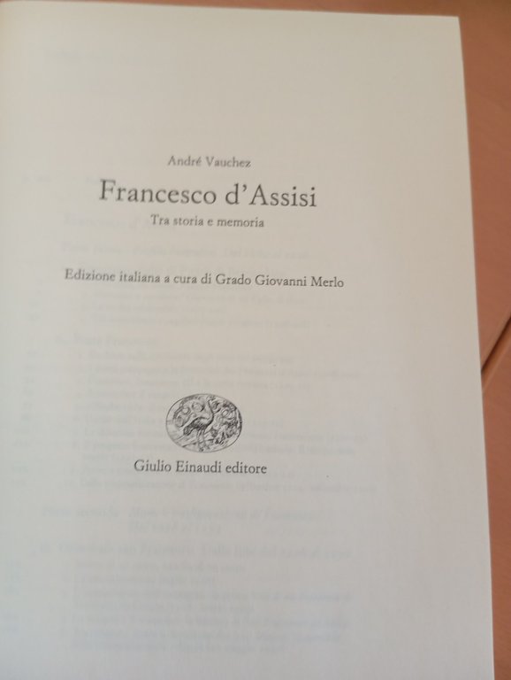 Francesco D'Assisi, André Vauchez, Einaudi, 2010