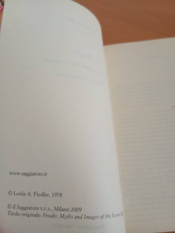 Freaks. Miti e immagini dell'io segreto, Leslide Fiedler,