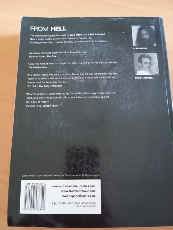 From hell, graphic novel, copertina tratta del film, Moore - …