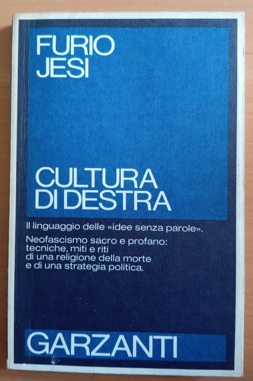 Furio Jesi, Cultura di destra, Garzanti, 1979, prima edizione | Immagine principale