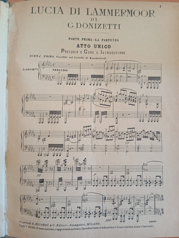 G. Donizzetti, Lucia di Lammermoor, spartito canto e pianoforte, Ricordi, … | Immagine Gallery 2