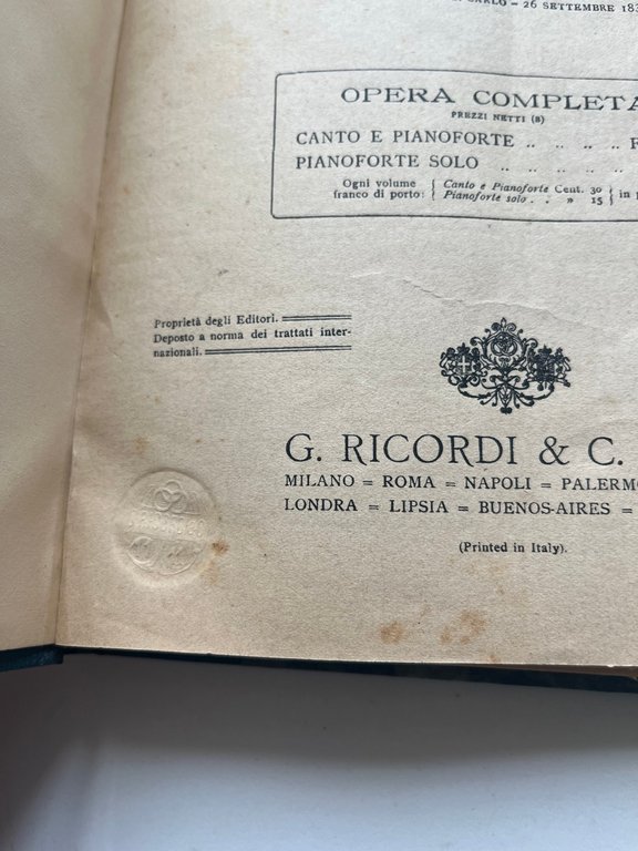 G. Donizzetti, Lucia di Lammermoor, spartito canto e pianoforte, Ricordi, … | Immagine Gallery 8