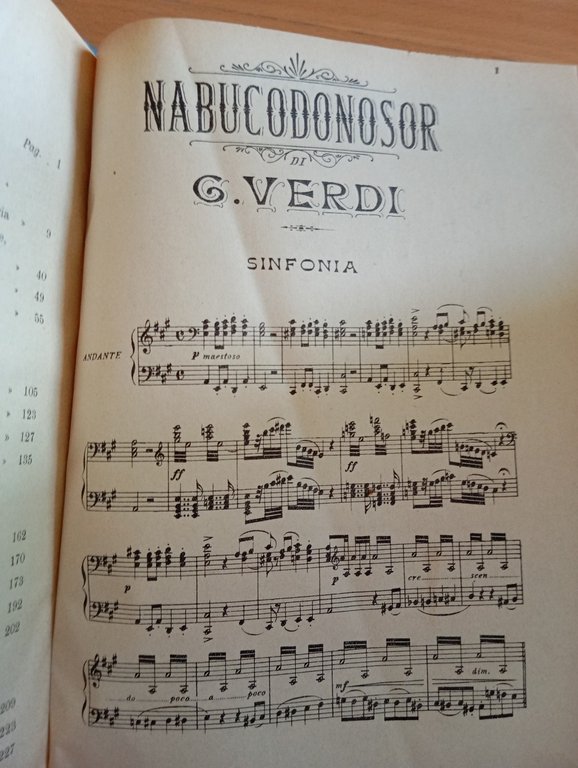 G. Verdi, Nabucodonosor, spartito canto e pianoforte, rllegato, Madella, 1913 | Immagine Gallery 6