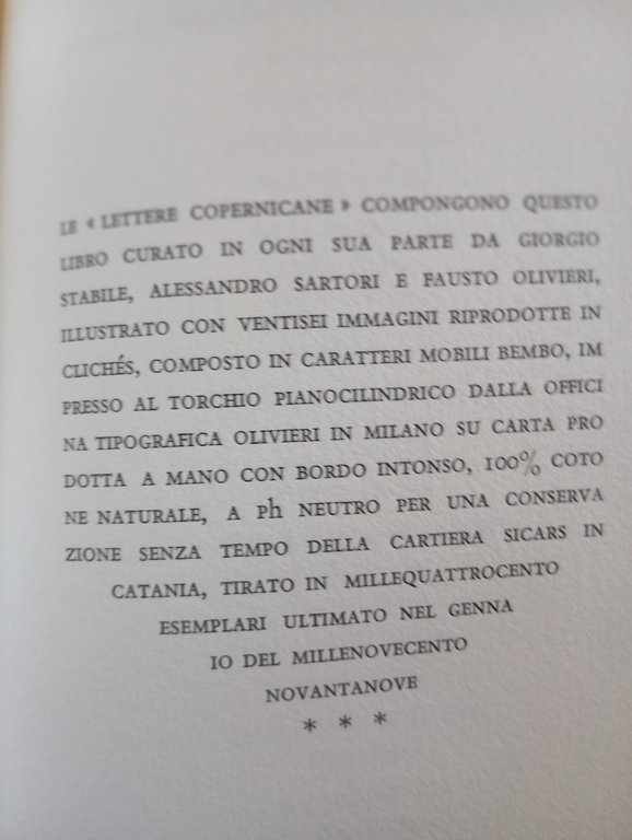 Galileo Galilei, Lettere copernicane, Unaluna 1999, edizione bibliofila | Immagine Gallery 8
