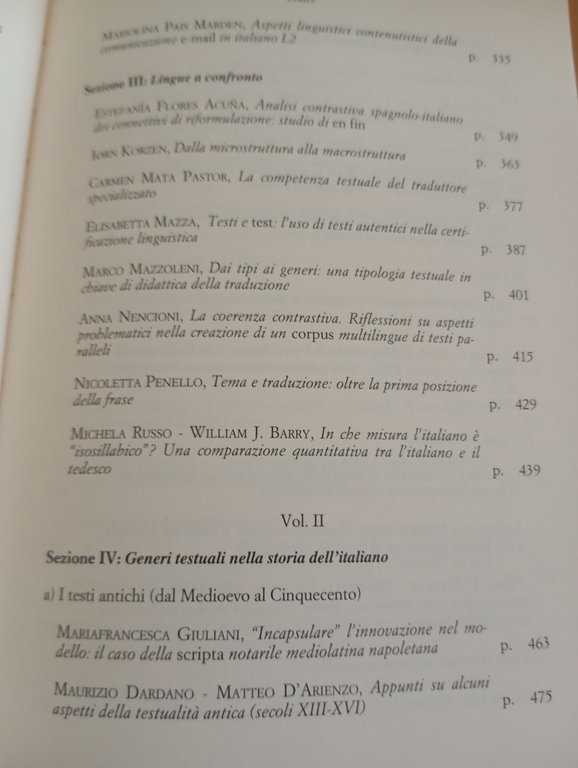 Generi, architetture e forme testuali, 2 volumi, convegno SILFI, 2004 …