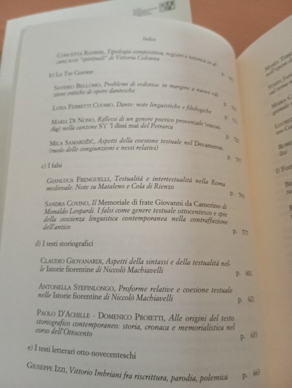 Generi, architetture e forme testuali, 2 volumi, convegno SILFI, 2004 …